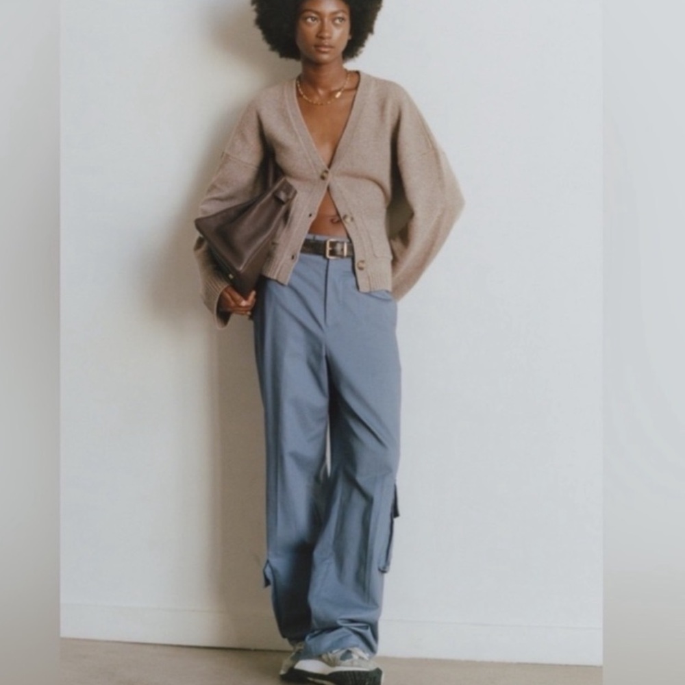 HELSA NWT Blue Gray High-Waisted Chino Cargo Trousers - Picture 9 of 11